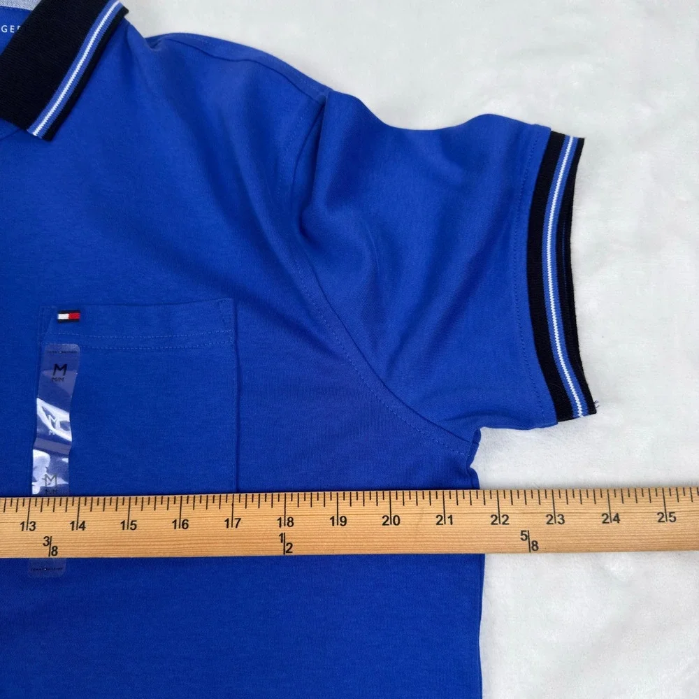 Tommy Hilfiger Mens Blue Short Sleeve Pocket Polo Shirt Medium XM03529 402 New - Picture 7 of 9